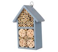 TOGEVAL Wooden Painted Bee Nest Cabin for Garden Outdoor Insect House with Smooth Surface and Safe Roof Shelter for Pollinator Bees Winter Hibernation Habitat
