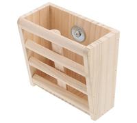 TOGEVAL Wooden Rabbit Cage Feeder Rack for Small Animals, Portable Smooth Surface Hay Rack Suitable for Cage Use, Khaki Colour Fence Style Food Dispenser for Guinea Pigs and Rabbits