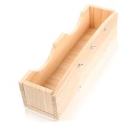 TOGEVAL Wooden Rabbit Feeder with Large Capacity Hay Storage Groove, Rectangular Hanging Bunny Hay Rack for Guinea Pigs and Hamsters, Secure Fixed Small Animal Feeder for Indoor Use