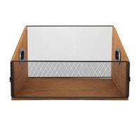 TOGEVAL Wooden Vinyl Record Storage Box with Handles, 36x30x21.5cm Rustic Media Organizer Crate for Albums, Magazines, and Photo Books, Solid Wood Vinyl Record Storage Organizer for