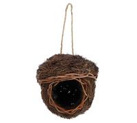 TOGEVAL Woven Outdoor Bird House Hanging Nest Natural Garden Yard Bird Accessory and Sparrows Rustic Straw Material Suitable for Backyard and Patio Use Random Color Random Color