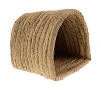 TOGEVAL Woven Sleeping Bed for Hamster and Chicken, Semienclosed Cozy and Secure Nest Suitable for Backyard or Farm Use, Low-maintenance Green Woven House