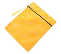 TOGEVAL Yellow Embroidered Silk Buddhist Scriptures Bag 20x25cm, Bible Cover Pouch Dragon Pattern for Book and Document Storage, Portable Organizer for Religious Texts and Quran