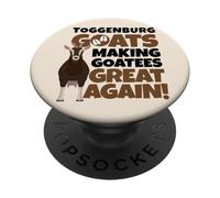 Toggenburg Goats Making Goatees Great Again Farmer Pun Goat PopSockets Adhesive PopGrip