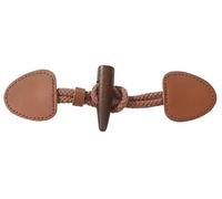 Toggle Buttons， 15cm 5 Pair Purple Leather Horn Toggle Closure Buttons for Button Sew On for Coat Jacket(Brown)