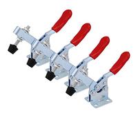 Toggle Clamp 201B Horizontal Quick Release | 90Kg High - Performance Steel Clamp for Woodworking/Welding/Assembly | Low Profile Design with Colored Grip, Zinc Coated