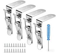Toggle Clamps, Spring Loaded Lid Latch, 90° Offset Stainless Steel Tension Clasp, Padlockable Catch Clamp Clip for Door Drawer Mailbox Cabinet Box Case, Quick Release Pull Latch Tools Medium 4Pcs