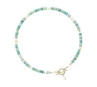 Toggle Clasp Beaded Jewelry Mixed Bead Strand with Decorative Pearl-Look Accent for Casual Outfit Wear Hand Strung Bead Strand Accessory Toggle Front Clasp Decorative Pearl Look Accent Casual