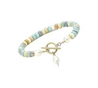 Toggle Clasp Beaded Jewelry Mixed Bead Strand with Decorative Pearl-Look Accent for Casual Outfit Wear Hand Strung Bead Strand Accessory Toggle Front Clasp Decorative Pearl Look Accent Casual