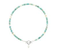 Toggle Clasp Beaded Jewelry Mixed Bead Strand with Decorative Pearl-Look Accent for Casual Outfit Wear Hand Strung Bead Strand Accessory Toggle Front Clasp Decorative Pearl Look Accent Casual