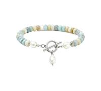 Toggle Clasp Beaded Jewelry Mixed Bead Strand with Decorative Pearl-Look Accent for Casual Outfit Wear Hand Strung Bead Strand Accessory Toggle Front Clasp Decorative Pearl Look Accent Casual