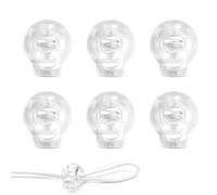 Toggle Cord Locks for Drawstrings - Pack of 6 Double Hole Spring Locks - Cord Lock Stoppers for Clothing, Bags, Shoelaces - Clear Single Hole Toggles for DIY & Outdoor Gear