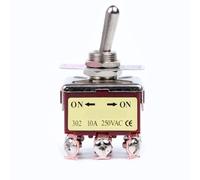 Toggle Switch 250V 10A Momentary Automatic reset Switches ON/ON 9 Copper Pins 2 Position Metal Miniature Rocker Toggle Switch E-TEN-302