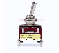 Toggle Switch 250V 15A ON/OFF 2 Iron Pins 2 Position Metal Miniature Rocker Toggle Switch E-TEN-1021 For Marine Boat Truck Vehicles