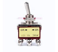 Toggle Switch 250V 15A ON/ON 6 Iron Pins 2 Position Metal Miniature Rocker Toggle Switch E-TEN-1321 For Marine Boat Truck Vehicles