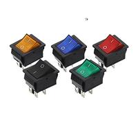Toggle Switch,5Pcs KCD4 Power Self-Lock 2 Position 4 Pins with Light 15A 250VAC/20A 125VAC 32 * 25mm Industrial Switches(Mixed)