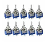 Toggle Switch MTS-103 3 Pin ON/OFF/ON PDT 6A 125VAC/3A 250VAC Switch Lever Switch Blue 5Pcs