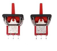 Toggle Switch,on off switch,2Pcs SH T80-R Series R8016A-P14 3Pin Momentary MOM-Off-MOM Self- SPDT Rocker and Paddle Switch(Red)