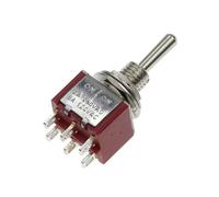 Toggle Switch SPDT DPDT Rocker Switch 5A 6A 125V Self-Reset Switch 3A 250 AC 3 6PIN ON-ON ON-OFF-ON Starting Switch IDGTTLDF(Red MTS-203)