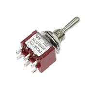 Toggle Switch SPDT DPDT Rocker Switch 5A 6A 125V Self-Reset Switch 3A 250 AC 3 6PIN ON-ON ON-OFF-ON Starting Switch IDGTTLDF(Red MTS-223)