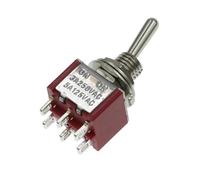 Toggle Switch SPDT DPDT Rocker Switch 5A 6A 125V Self-Reset Switch 3A 250 AC 3 6PIN ON-ON ON-OFF-ON Starting Switch IDGTTLDF(Red MTS-213)