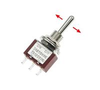 Toggle Switch SPDT DPDT Rocker Switch 5A 6A 125V Self-Reset Switch 3A 250 AC 3 6PIN ON-ON ON-OFF-ON Starting Switch IDGTTLDF(Red MTS-123)