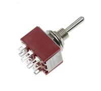 Toggle Switch SPDT DPDT Rocker Switch 5A 6A 125V Self-Reset Switch 3A 250 AC 3 6PIN ON-ON ON-OFF-ON Starting Switch IDGTTLDF(Red MTS-303)