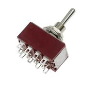 Toggle Switch SPDT DPDT Rocker Switch 5A 6A 125V Self-Reset Switch 3A 250 AC 3 6PIN ON-ON ON-OFF-ON Starting Switch IDGTTLDF(Red MTS-403)