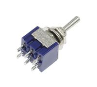 Toggle Switch SPDT DPDT Rocker Switch 5A 6A 125V Self-Reset Switch 3A 250 AC 3 6PIN ON-ON ON-OFF-ON Starting Switch IDGTTLDF(Blue MTS-203)