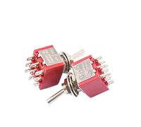 Toggle Switch Twist Shake Rocker Arm MTS-102 103 202 ON-OFF 3 Positions Reset 2P/3P Red/Blue 3/6 Pins Test DIY IDGTTLDF(MTS-302 9Pin3P Red)