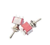 Toggle Switch Twist Shake Rocker Arm MTS-102 103 202 ON-OFF 3 Positions Reset 2P/3P Red/Blue 3/6 Pins Test DIY IDGTTLDF(MTS-202 6Pin2P Red)