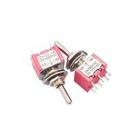 Toggle Switch Twist Shake Rocker Arm MTS-102 103 202 ON-OFF 3 Positions Reset 2P/3P Red/Blue 3/6 Pins Test DIY IDGTTLDF(MTS-223 Reset 6Pin)