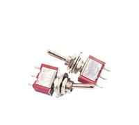 Toggle Switch Twist Shake Rocker Arm MTS-102 103 202 ON-OFF 3 Positions Reset 2P/3P Red/Blue 3/6 Pins Test DIY IDGTTLDF(MTS-103 3Pin3P Red)