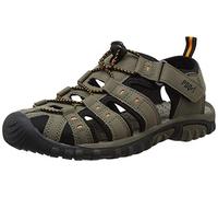 Toggle Touch Fastening Trail Sandal - Dark Taupe/Orange - Dark Taupe/Orange - size UK Mens Size 7