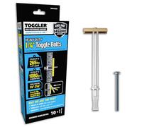 TOGGLER SNAPTOGGLE BB Toggle Anchor with Bolts, Zinc-Plated Steel Channel, Made in US, 3/8" to 3-5/8" Grip Range, For 1/4"-20 UNC Fastener Size (Pack of 10)