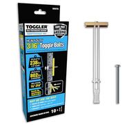 TOGGLER SNAPTOGGLE Heavy-Duty Drywall Toggle Bolt - 3/16"-24 UNC Zinc-Plated Anchor for Hollow Walls, Plaster & Tile - Holds 238 lbs in 1/2" Drywall, Easy Install - 2 Pack (Bolts Included)