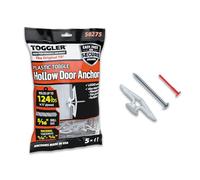 TOGGLER Toggle TA Hollow-Door Anchor with Screws, Polypropylene, Made in US, 1/8 to 1/4 Grip Range, For #8 to #12 Fastener Sizes (Pack of 5) by TOGGLER