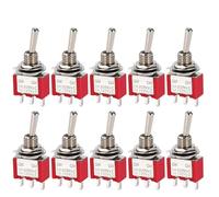 toggles micro wiper, Toggle Switch DPDT/SPDT ON-OFF-ON/ON-OFF 6mm 10 pcs Multicolor MTS Series Waterproof Cap(MTS102 Red)