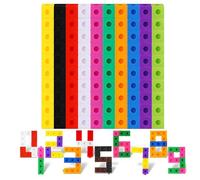 TOGHPUW 100 Pcs Maths Cubes - 10 Colours, Fractions & Geometry Math Toys for Children