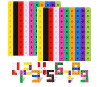 TOGHPUW 100 Pcs Maths Cubes With 10 Colours, Fractions Resources For Children, Geometric Cube, Math Cubes, Math Toys, Math Link Cubes, Math Manipulation (color 200 Pcs)