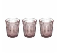 Tognana Diamante Set of 3 Glasses cc 300 in Cyclamen Glass Paste