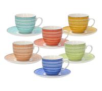 Tognana Kaleido Coffee/Tea Cup with Saucer Set of 6 Bone China Porcelain