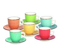 Tognana LS18502M043 Set of 6 Mugs The with Plate cc250 Art & Pepper, Stoneware