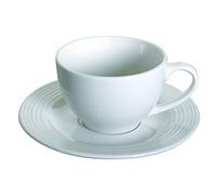 Tognana Polis Circles Set of 6 Tea Cups with Saucers, Porcelain, White, 8 x 8 x 6 cm