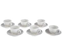 Tognana Victoria Set of 6 Coffee Cups with Saucers, Porcelain, White