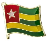 Togo Flag Lapel Pin - 1.9 x 1.6 cm Enamel Badge - National Pride Brooch - Gold Trim Finish - Togolese Identity Accessory
