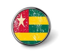 Togo Vintage Flag Cute Metal Badge 1" Button Brooch Round Decorative Shirt Lapel Pins for Hat Backpack Clothing