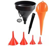 TOGOODS 6X Funnel Set Universal Flexible Plastic Pouring Funnels for Motorcycle Car Kitchen Petrol Fuel
