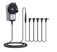 TOGOODS Guitar Effect Pedal Adaptor Power Supply 9V DC 1A with 5 Way Daisy Chain Cable Daisy Chain Cord Black