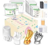 TOGOU2S Baby Casting Kit, Non-Toxic Baby Hand and Foot Casting Kit, 3D Hand Casting Kit with Paints, Making 4 Casts, Personalised Keepsakes, Baby Shower Gifts, Gift for New Parents